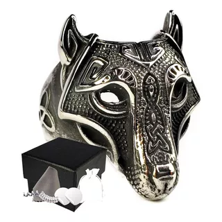 Combo Anillo Lobo Dios Fenrir Celta Nudo Triqueta Acero Inox