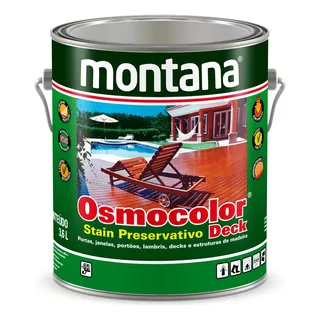 Stain Osmocolor Montana Uv Deck 3,6lt Castanho Acabamento Acetinado