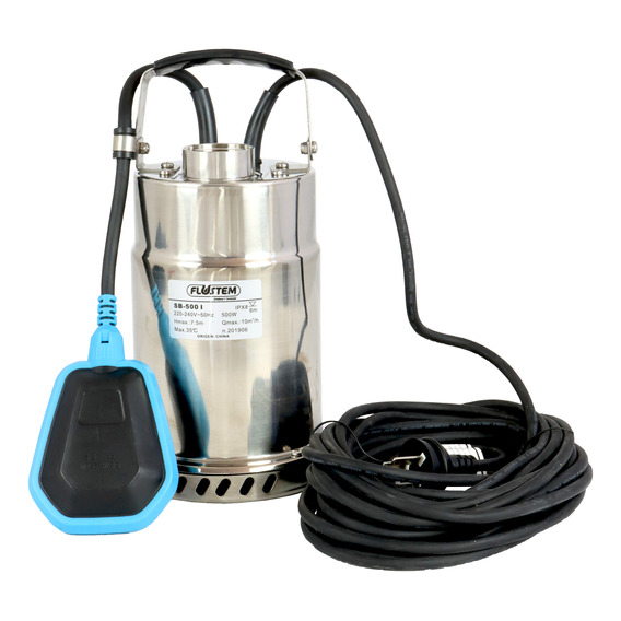 Bomba Desagote Achique Flustem Sb-500 De 1/2 Hp Acero Inox.