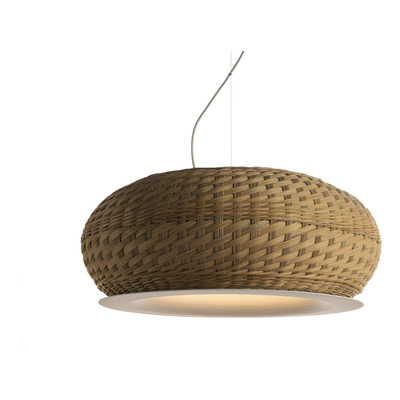 Lampara Colgante Led Valle M Tejido Natural Bl 63cm Mmo