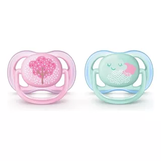 Chupeta Avent Ultra Air 0-6m C/2un Menina Menino Rosa E Azul