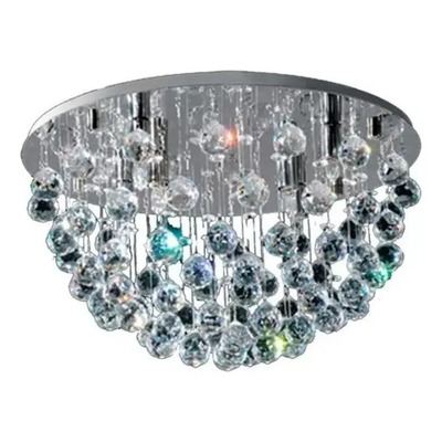 Plafon Media Esfera Chico 4044/8 G9 Led 54cm X 25cm Caireles Y Base Cromada