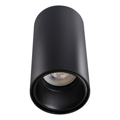 Spot Plafon Fijo Aluminio 20cm Apto Led Dicro Gu10 Negro