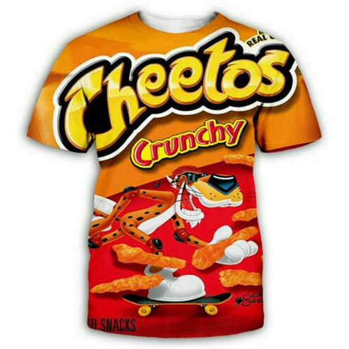 Cheetos Food Funny 3d Print Camiseta Casual Para Mujerhombr 