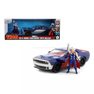 Thor Fig 2015 Dodge Challenger Srt Hellcat Blue Jada 1:24 Color Azul