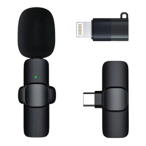 Microfono Inalambrico Para Android Usb-c Plug Play Lavalier Color Negro