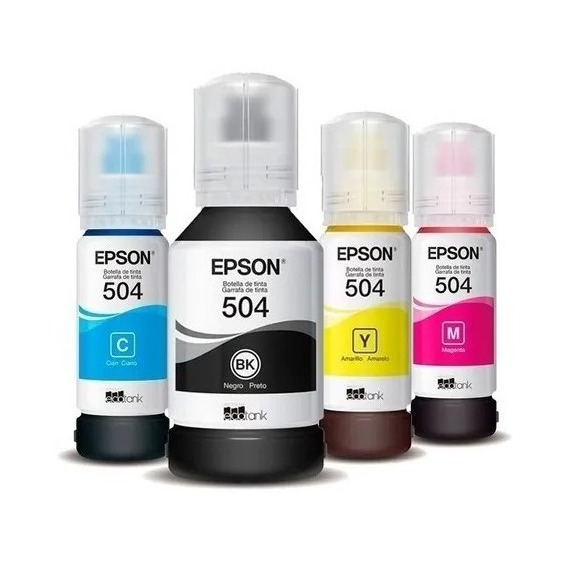 Combo X4 Tintas Originales Epson T504 L4150 L4160 En Caja