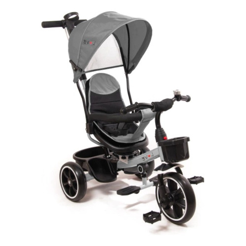 Triciclo Bebe Asiento Gira 360 ° Manija Direccional Love 040 Color Gris