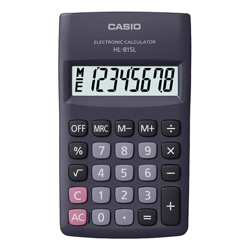 Calculadora De Bolsillo Casio Hl-815l 8 Digitos Pila Aa Color Negro