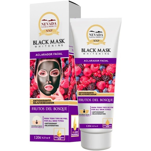 Mascarilla facial para piel para todo tipo de piel Nevada Natural Products Cuidado Facial Mascarilla Negra Frutos del Bosque