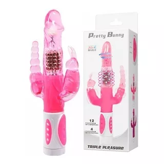 Vibrador Rotador Triple Estimulación Anal Vaginal Y Clitoris