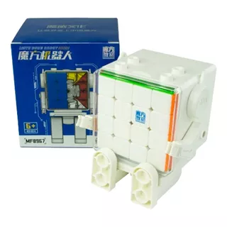 Cubo Mágico Moyu 4x4x4 Magnético + Porta Cubos De Robot Color De La Estructura Stickerless