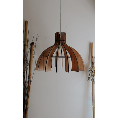 Lampara Colgante Campana S Madera Mdf Paraíso 1016 Ad