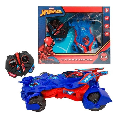 Auto Radio Control Spiderman Marvel Jeg 53505 El Gato Color Azul Personaje Hombre Araña
