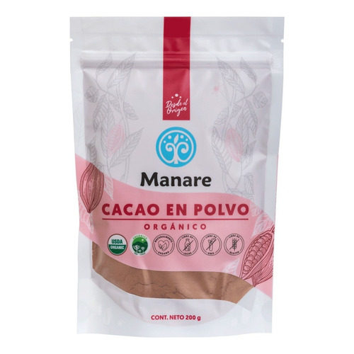 Cacao En Polvo Orgánico 200 G - Manare