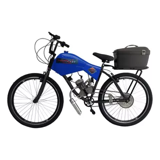 Bicicleta Motorizada 80cc Carenada Cargo Rocket Cor Azul Safira