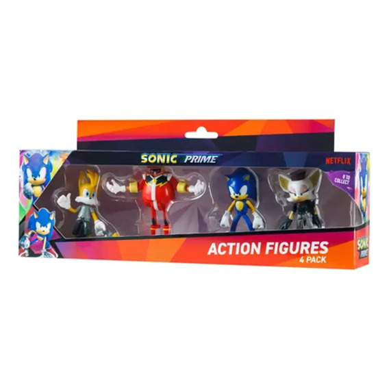 Sonic Pack X4 Figuras 8cm Articuladas Tails Coleccionable