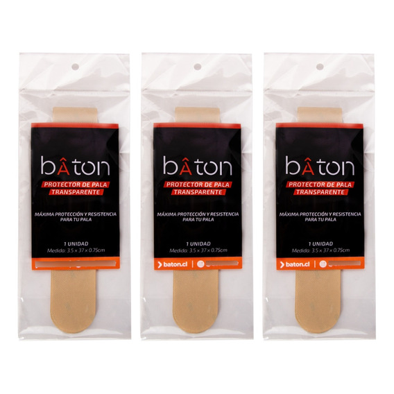 Pack X 3 Protector De Pala Transparente Grueso Baton