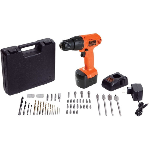 Taladro Atornillador 12v + 50 Acc Black+decker Cd121k50-b2c Color Naranja/Negro