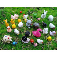 Juego 45 Miniaturas Animales Decoración Casa Muñecas Jardín