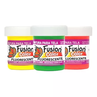 7 Pinturas Para Tela Fluorescente X 30 Cc Fusion Color 