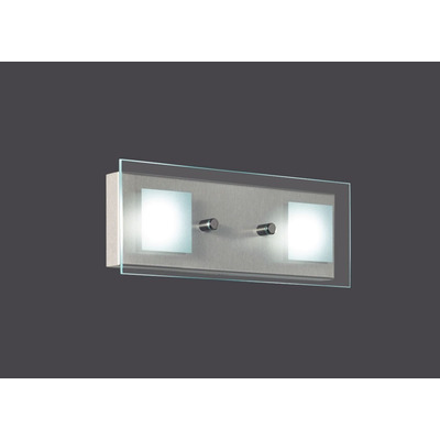 Aplique 2 Luces Batti 12w Acero Vidrio Templado 4622ac King