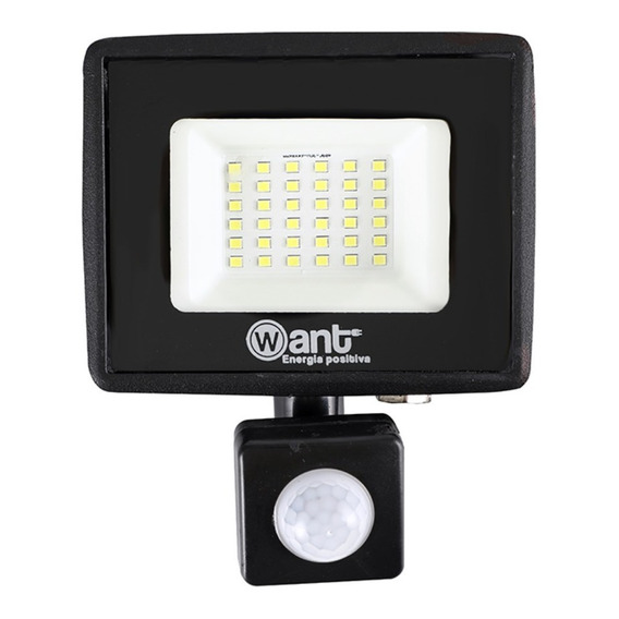 Foco Proyector De Area Led Con Sensor 30w Sec Exterior