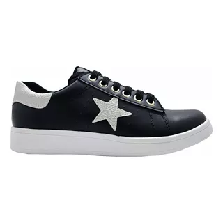 Zapatilla Estrella Cuero Simil, Super Comodas, Casual