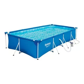 Pileta Estructural Rectangular Bestway 15606 Con Capacidad De 7140 Litros De 4.5m De Largo X 220cm De Ancho  Azul Diseño Mosaico