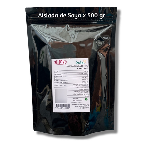 Proteina Aislada De Soya 500 Gr - Unidad a $28405