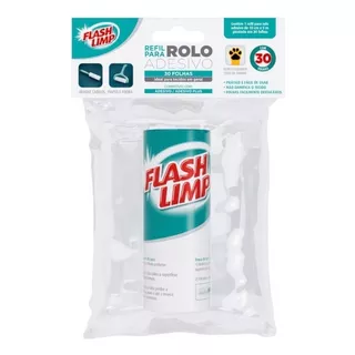 Refil Rolo Adesivo Flash Limp Tira Pelos 30 Folhas Cst0078