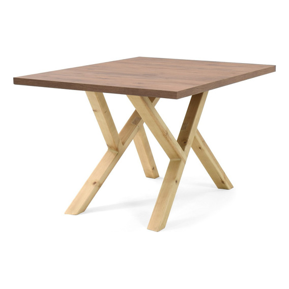 Mesa De Comedor 4 Puestos Astoria Tapa Mácula Patas Matiz Natural