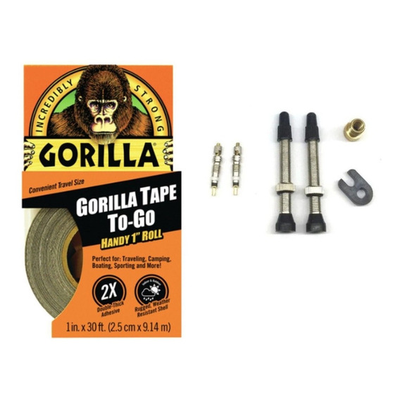 Kit Tubeless Gorilla Cinta + Valvulas + Obus+ Adaptador Auto