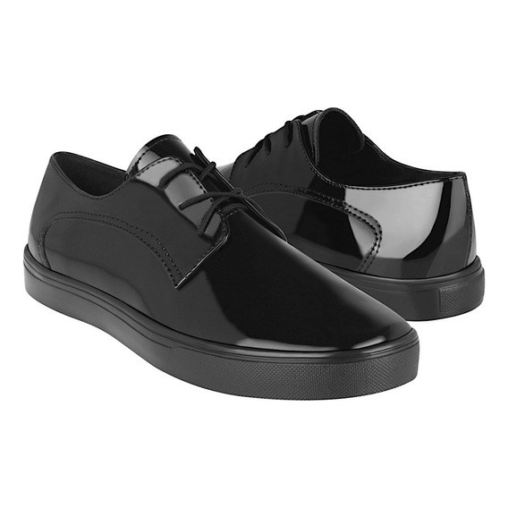 Zapatos Oxford Dama Stylo 84088 Charol Negro