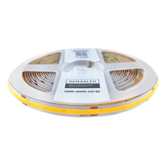 Tira Led Cob 24v 11w/m, Blanco Calido 480 Leds/m X5m