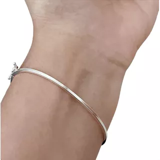 Bracelete Fio Quadrado Oval Prata 925