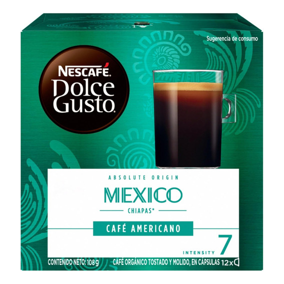 Café en capsula Nescafé Dolce Gusto Mexico Chiapas x12 unds