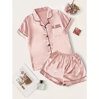 Conjunto Pijama Rosa Short, Talla Extra 1xl 2xl 3xl 4xl 5xl