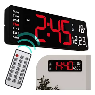 Relógio De Parede Led Digital Com Controle Remoto Premium