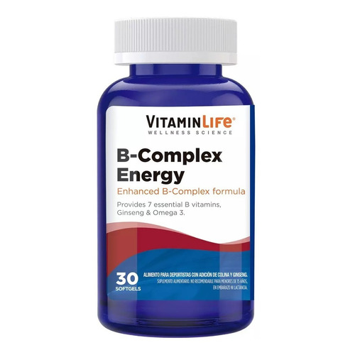 B-complex Energy / 30 Cápsulas / Vitamin Life Sabor Sin sabor