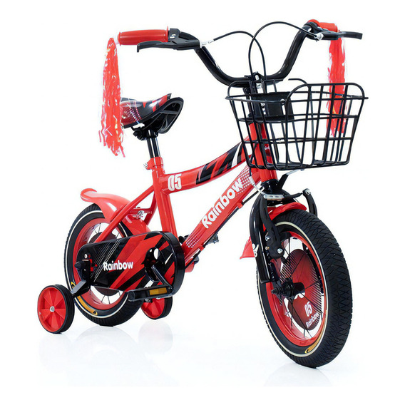 Bicicleta Infantil Rainbow Rodado 12 Outlet Color Rojo