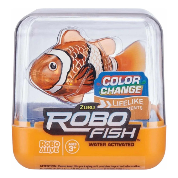 Robo Fish Zuru Naranja Original Pez Robo Alive 1 Pza