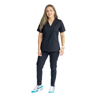 Uniforme Medico Pijama Medica Mujer Antifluido Moderno Negro