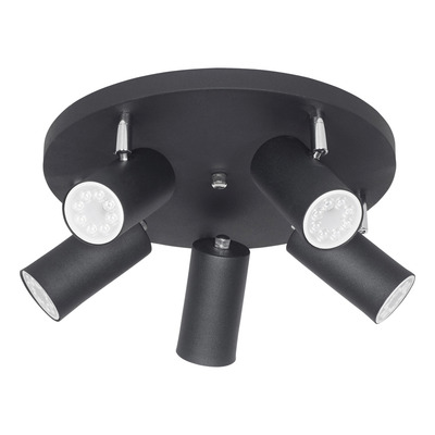Lampara Plafon 5 Luces Gu10 Movil Viena Apto Led Negro