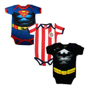 Pañalero Bebe Ropa Chivas Futbol Batman Superman Set 3 Pzas