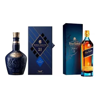 Kit Premium Blue Label 750ml + Royal Salute 21 Anos 700ml