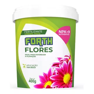 Adubo Fertilizante Forth Flores 400g Mineral Misto Para Floração Jardineira Completo Npk + 9 Nutrientes Farelado Misto