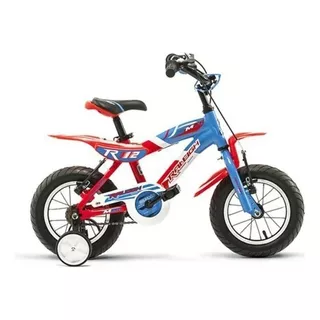 Bicicleta Paseo Infantil Raleigh Mxr R12 1v Frenos V-brakes Color Blanco/rojo/azul Con Ruedas De Entrenamiento  