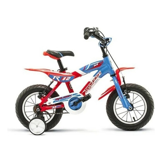 Bicicleta paseo infantil Raleigh MXR R12 1v frenos v-brakes color blanco/rojo/azul con ruedas de entrenamiento  