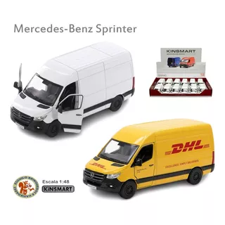Miniatura Van Mercedes Benz Sprinter Dhl Carrinhos Coleção Cor Branco
